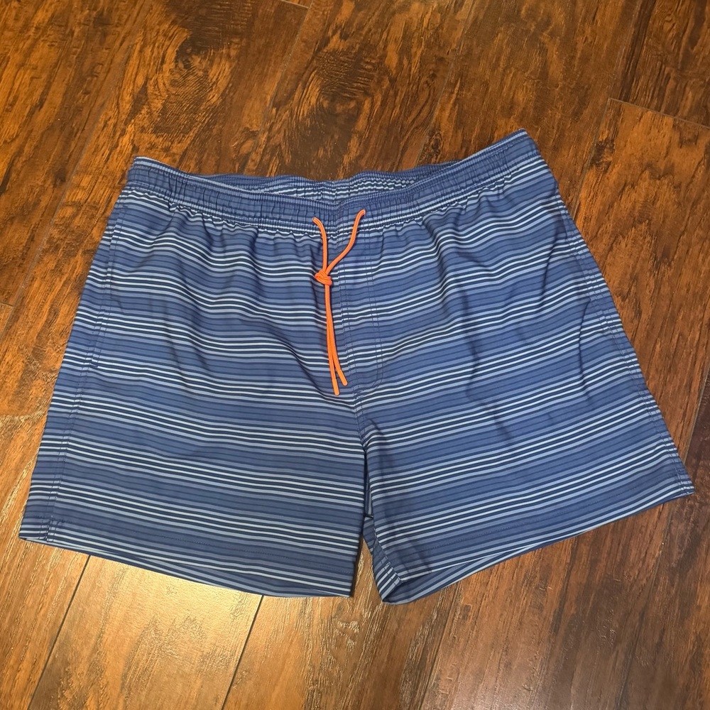 Southern Tide Swim Trunks Shorts Men's Blue Striped 6in Size XXL NWOT Mesh Lined
